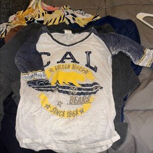 Rivalry Threads Raglan Graphic Tee in White, Navy & Yellow